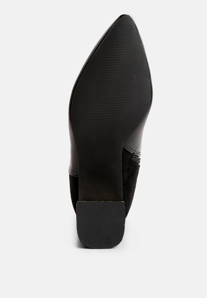 women suede back panel high ankle boots#color_black