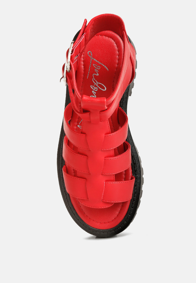 women flatform gladiator sandals#color_red