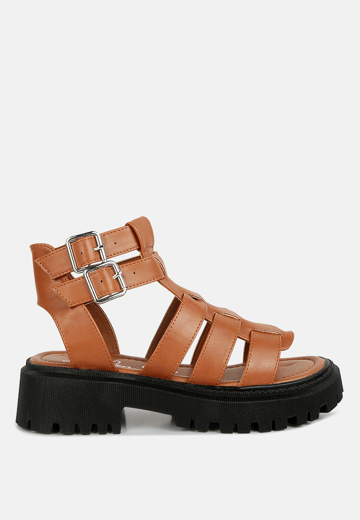 women flatform gladiator sandals#color_tan