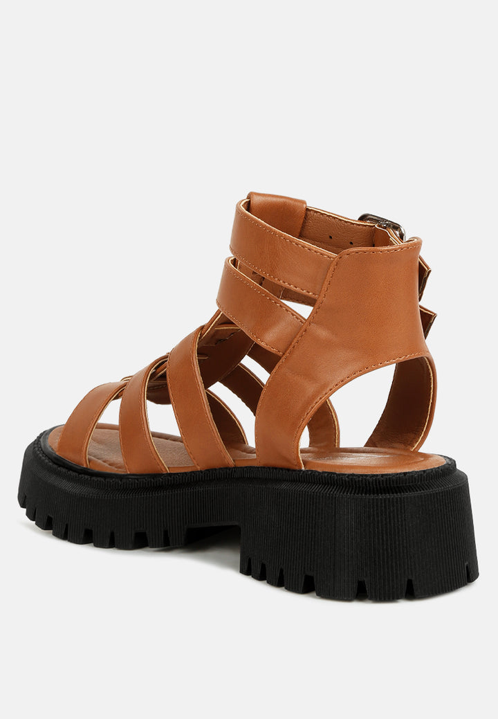 women flatform gladiator sandals#color_tan