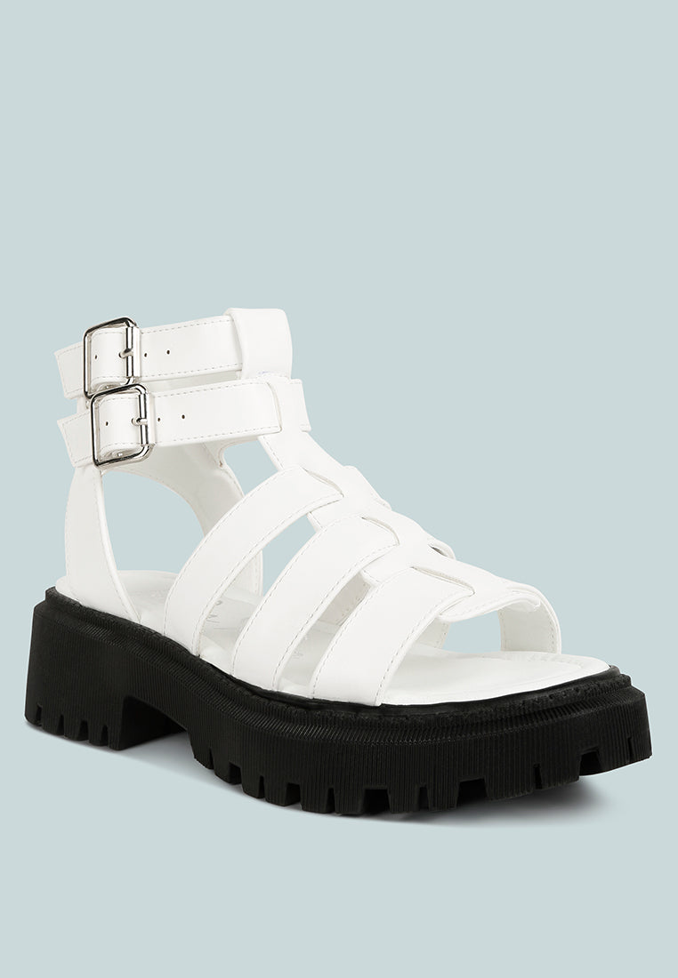 women flatform gladiator sandals#color_white