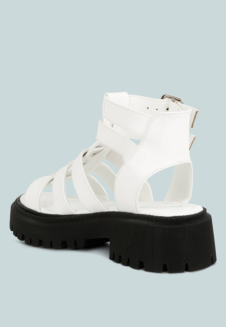 women flatform gladiator sandals#color_white