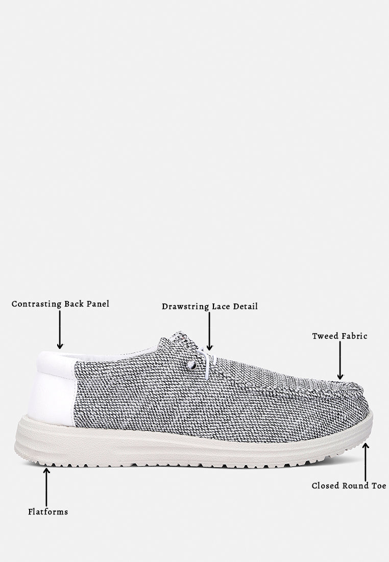 Men's Drawstring Lace Flatform Heel Shoes