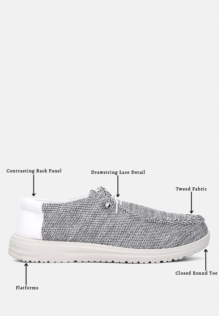 Men's Drawstring Lace Flatform Heel Shoes