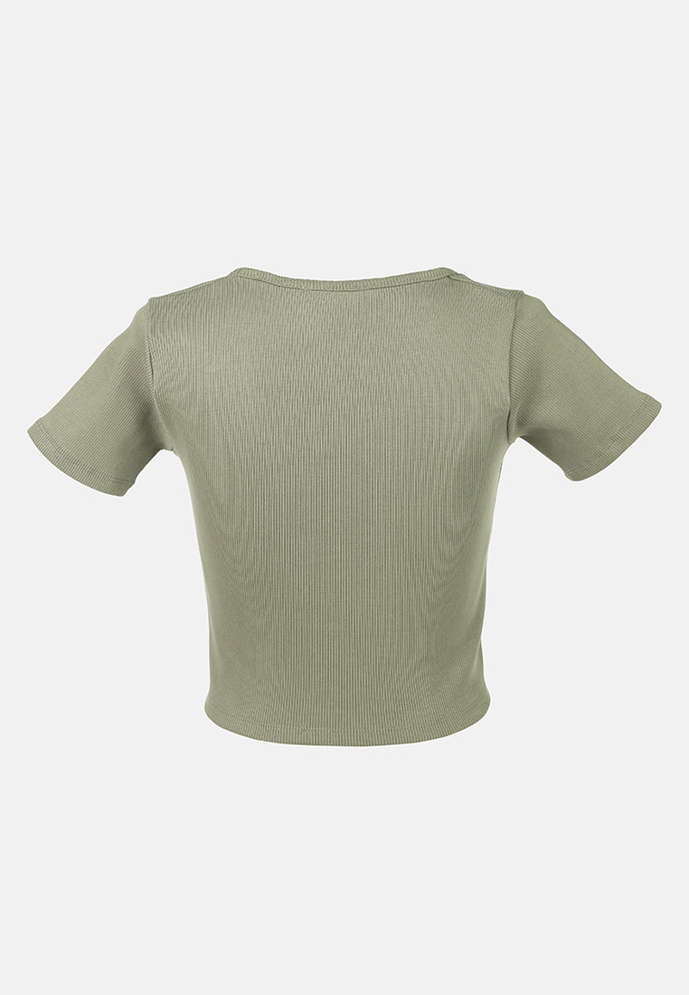 drawstring detail crop top#color_olive