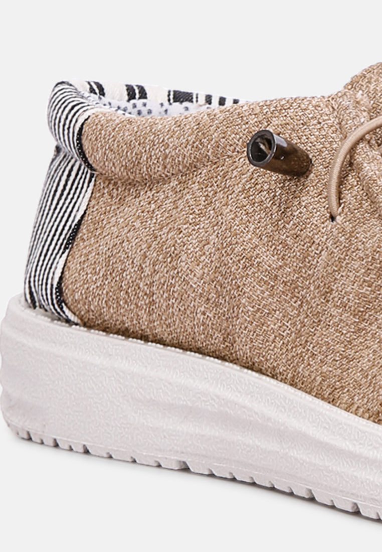 Men's Drawstring Lace Flatform Heel Shoes