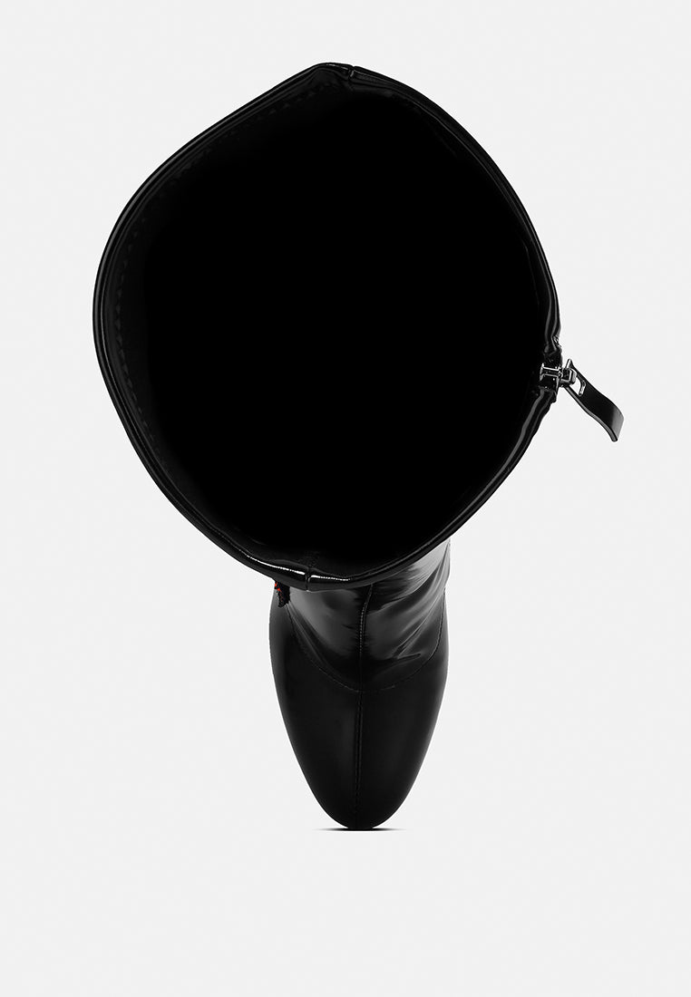 Women Fantasy Heel Patchwork Knee High Boots