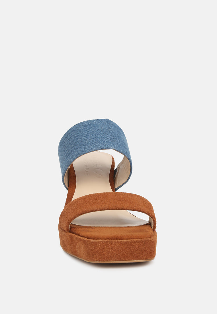 women slip on platform sandals#color_tan