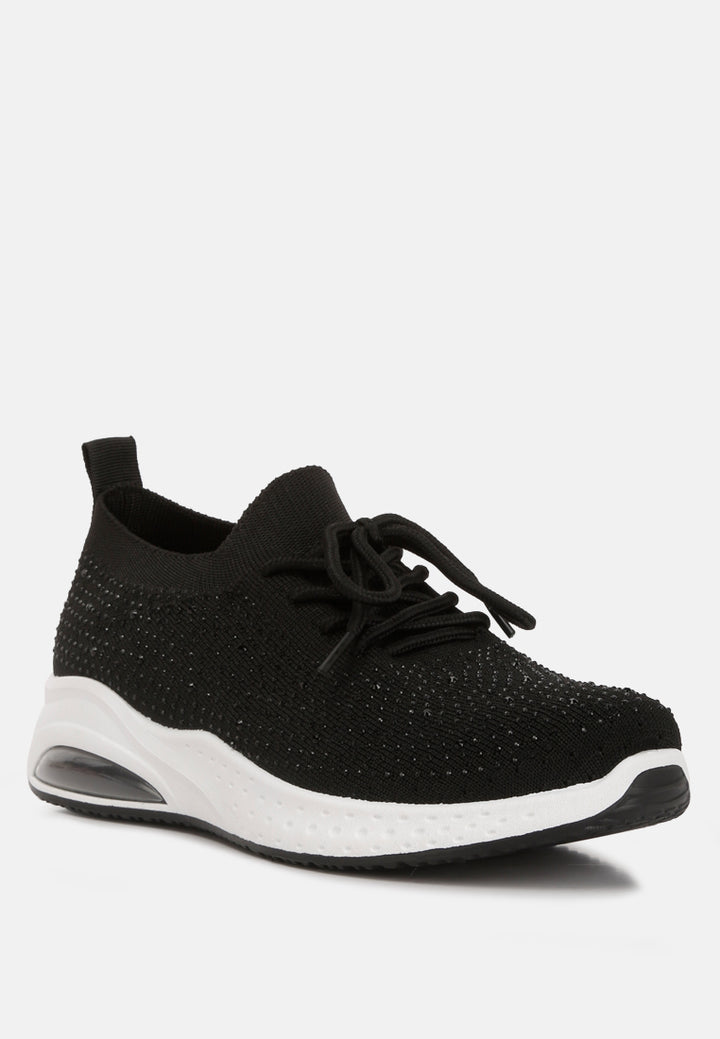 women elizha stud embellished sneakers#color_black