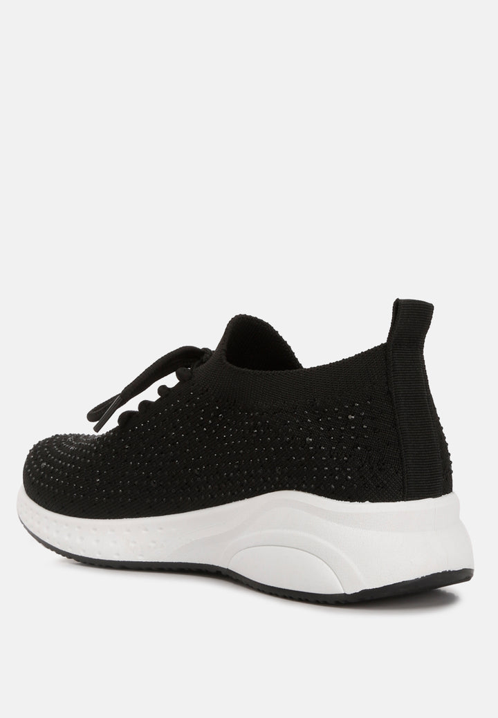 women elizha stud embellished sneakers#color_black