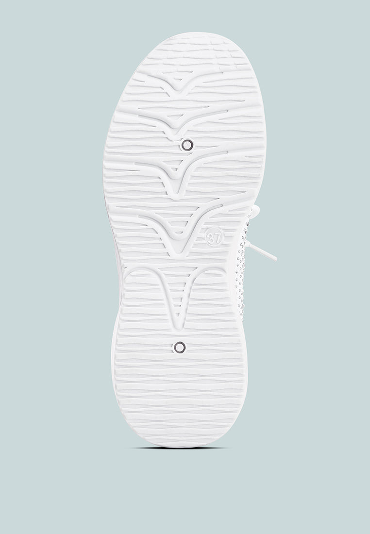 women elizha stud embellished sneakers#color_white