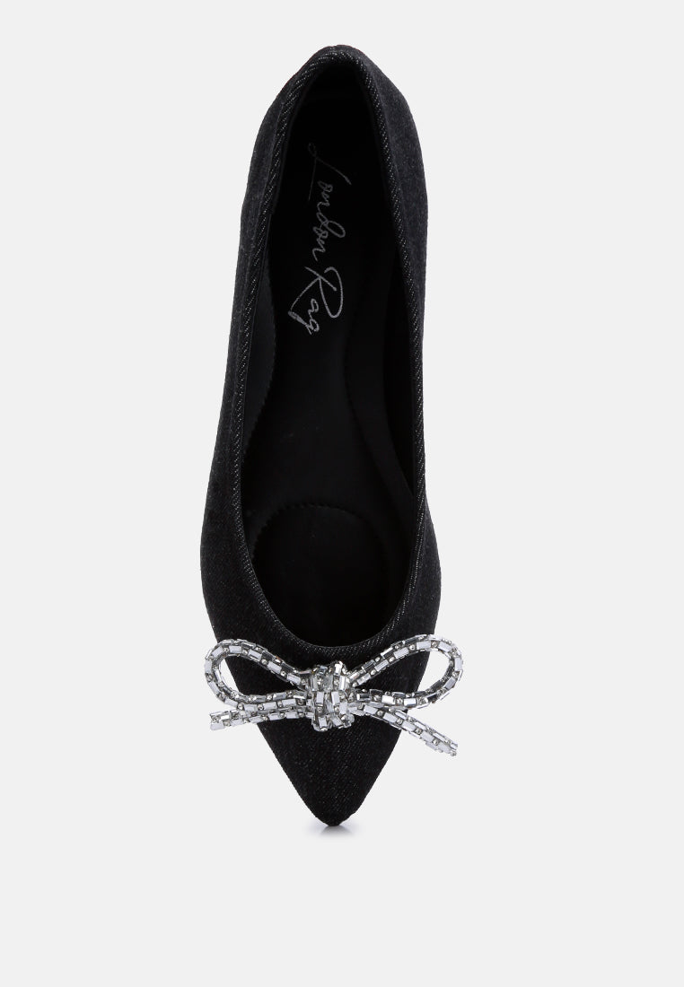 ellerby embellished bow detail ballet flats#color_black