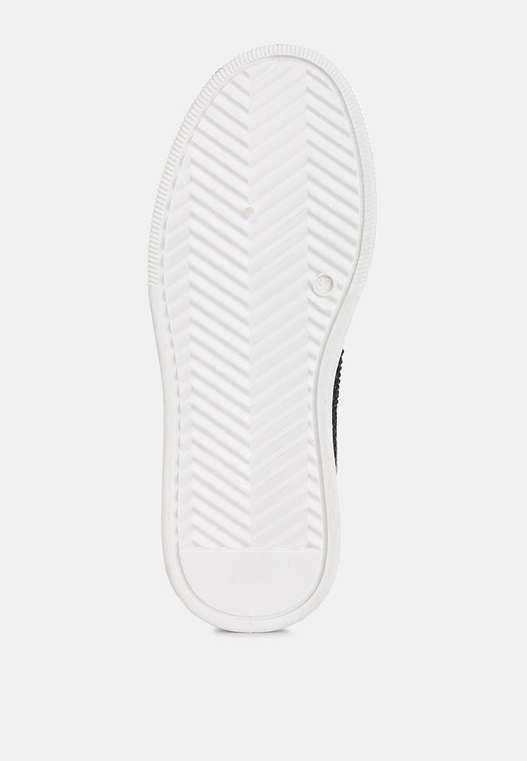 women embellished chunky sole sneakers#color_black