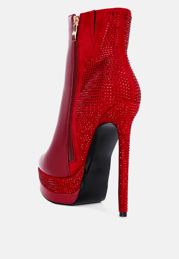 women diamante set high heeled ankle boot#color_burgundy
