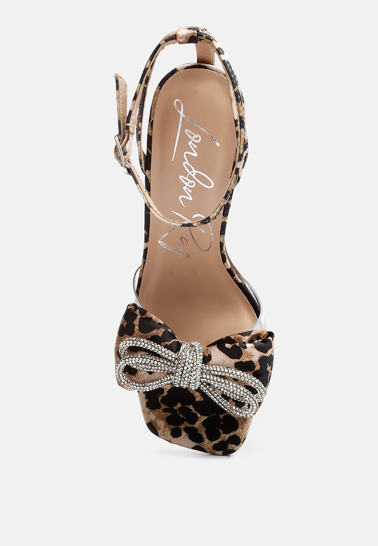 Women Etherium Diamante Embellished Bow With Stiletto Heeled Sandals