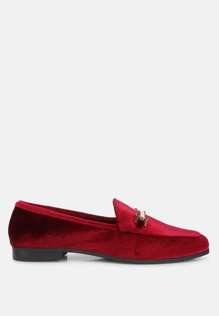 women horsebit embellsihed velvet loafers#color_burgundy