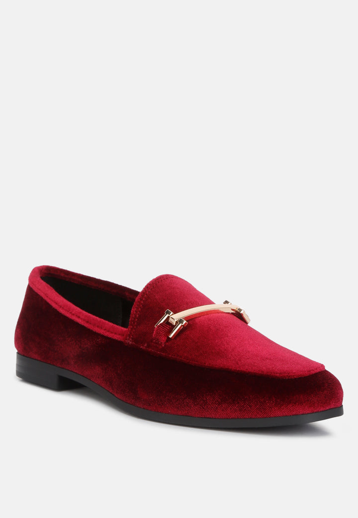 women horsebit embellsihed velvet loafers#color_burgundy