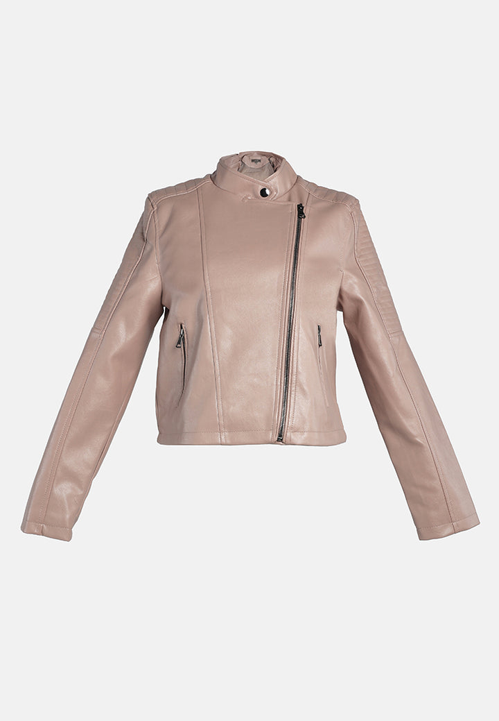 faux leather biker jacket#color_blush