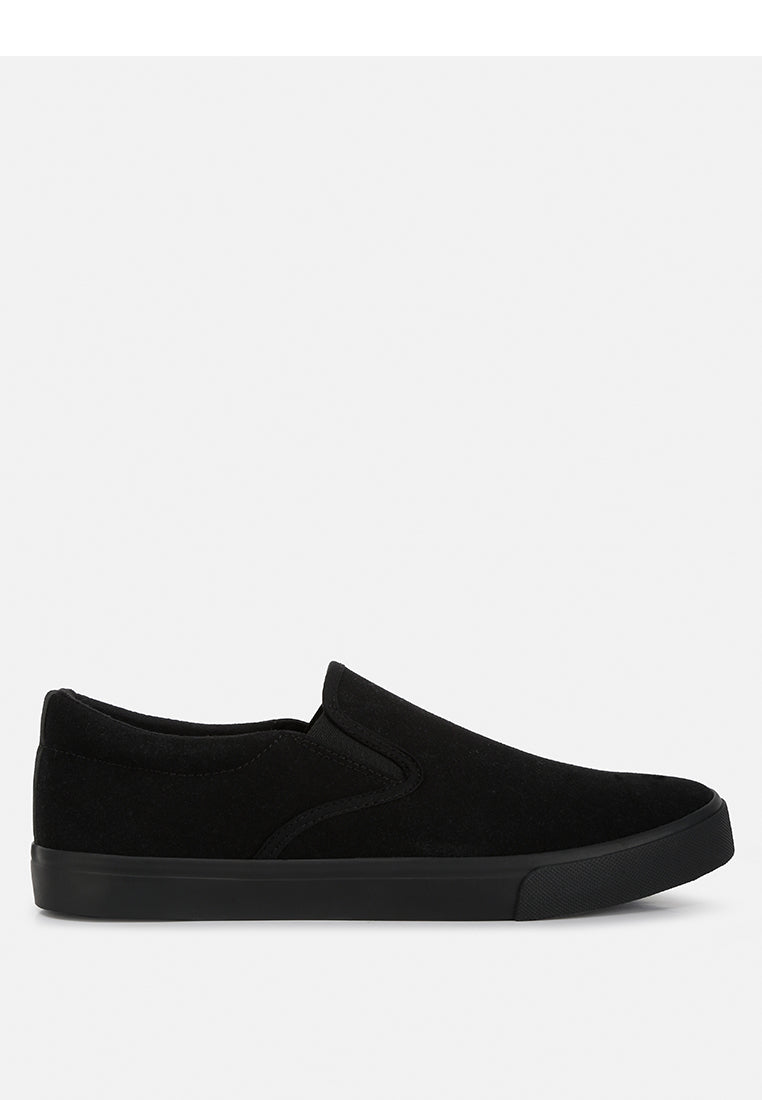women men's slip on sneakers#color_black