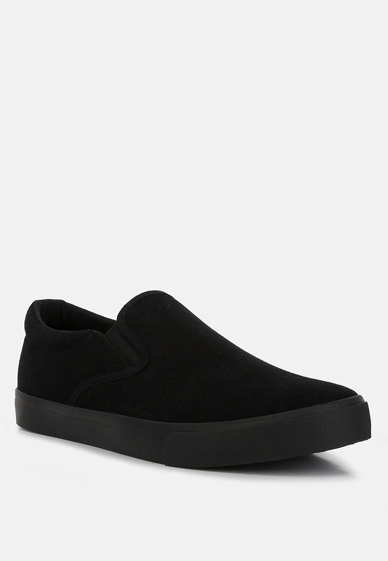women men's slip on sneakers#color_black