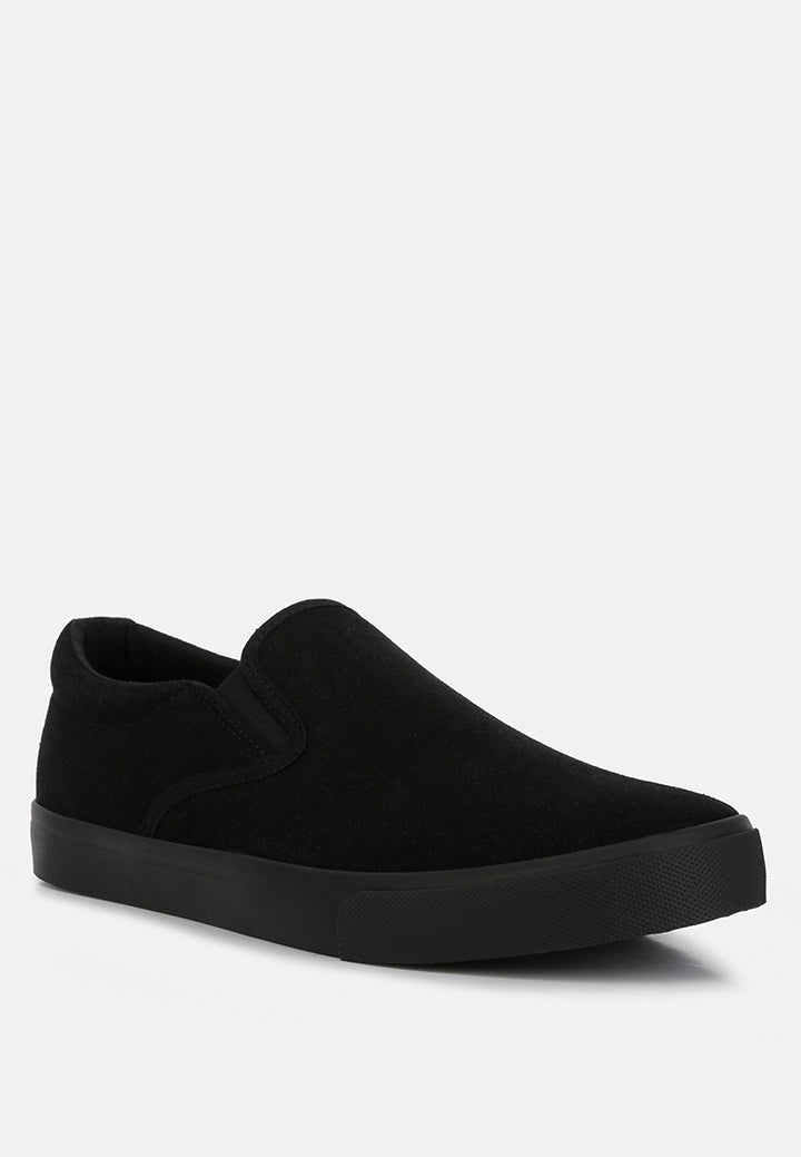 women men's slip on sneakers#color_black