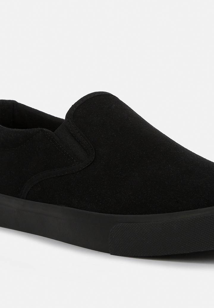 women men's slip on sneakers#color_black