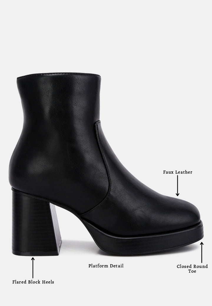 women faux leather side zipper closure boots#color_black