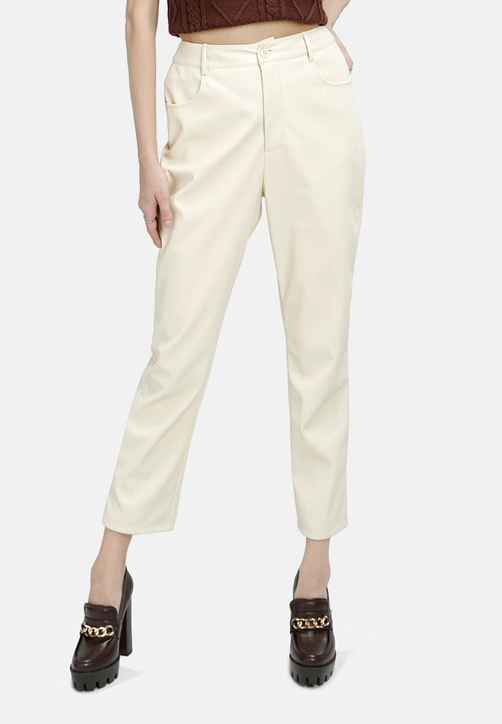 Women Cream Straight Pants