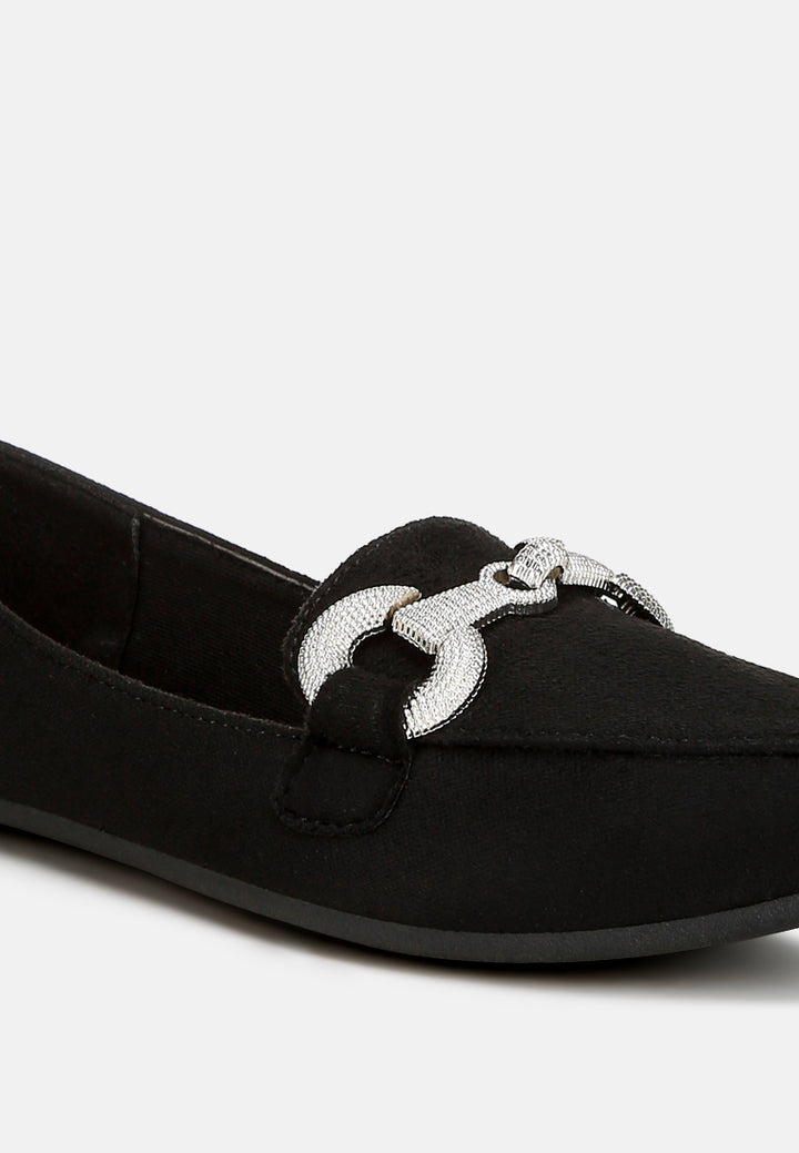 women horsebit detail flexible loafers#color_black