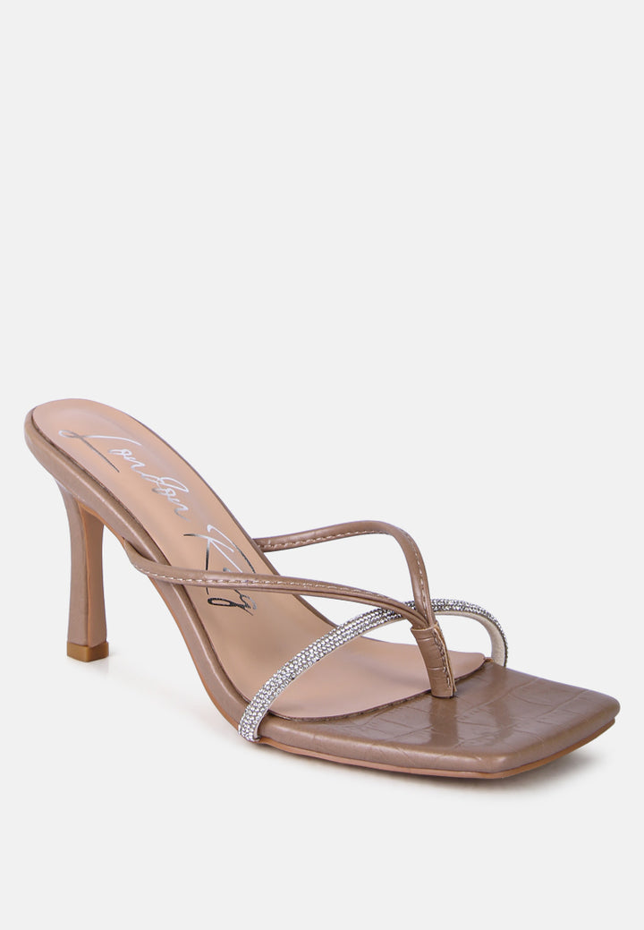 women croc rhinestone slider sandal#color_taupe