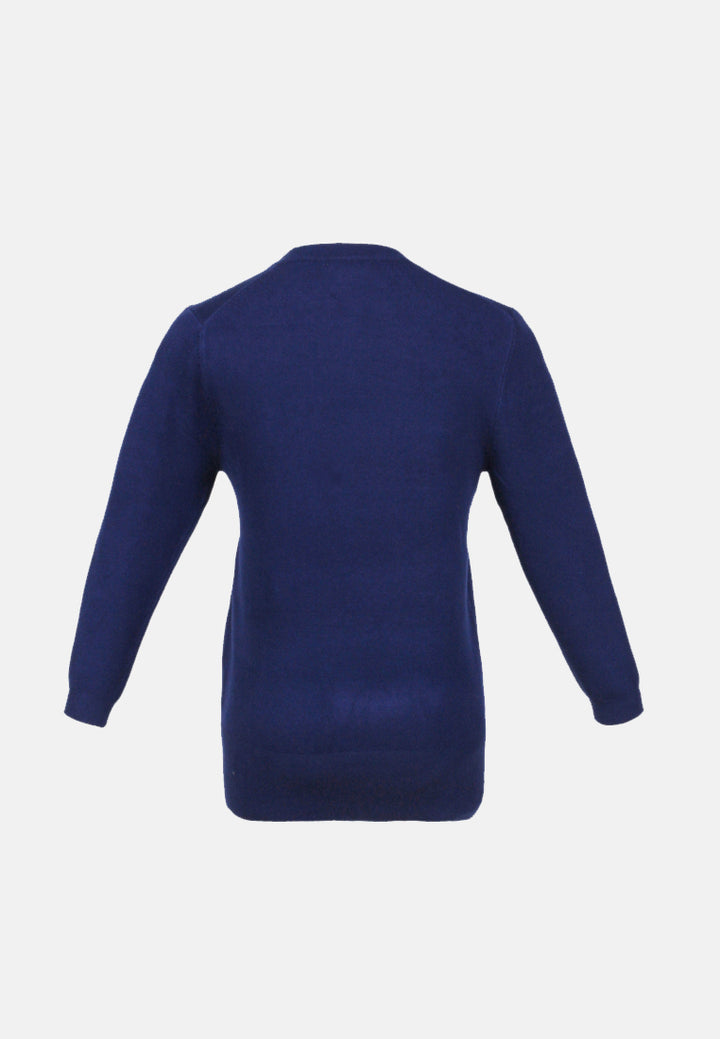 women fine knit striped sweater#color_navy
