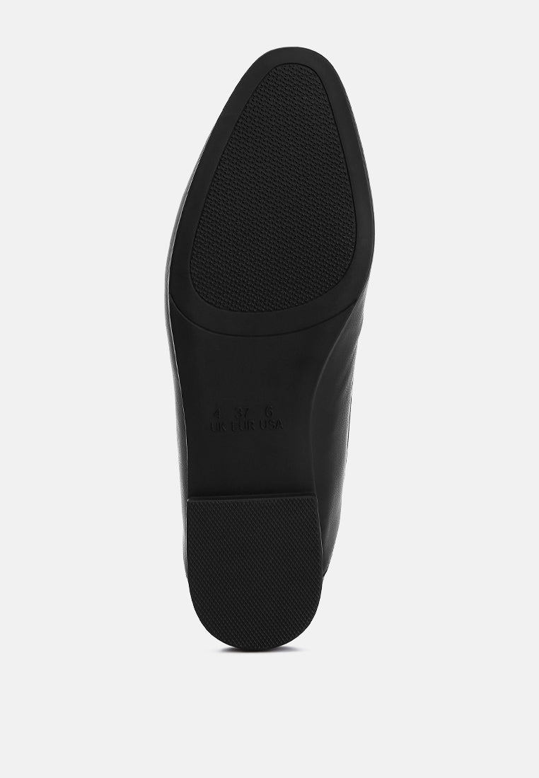 women horsebit embellished loafers#color_black