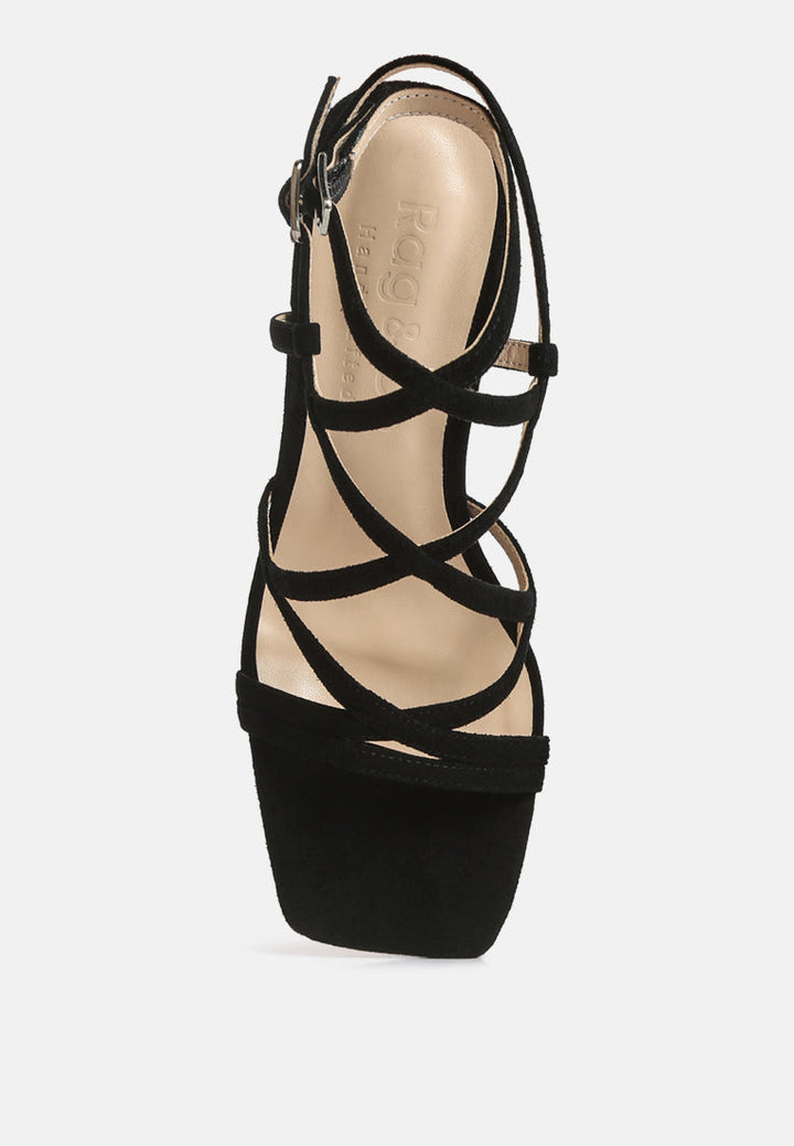women strappy block heel sandals#color_black