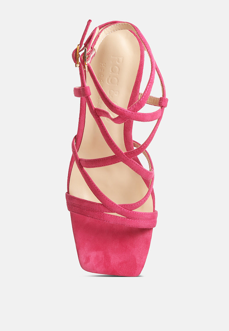 women strappy block heel sandals#color_fuchsia