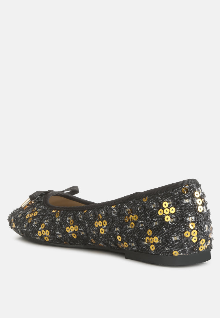 women florent sequni flat bow ballerina#color_gold