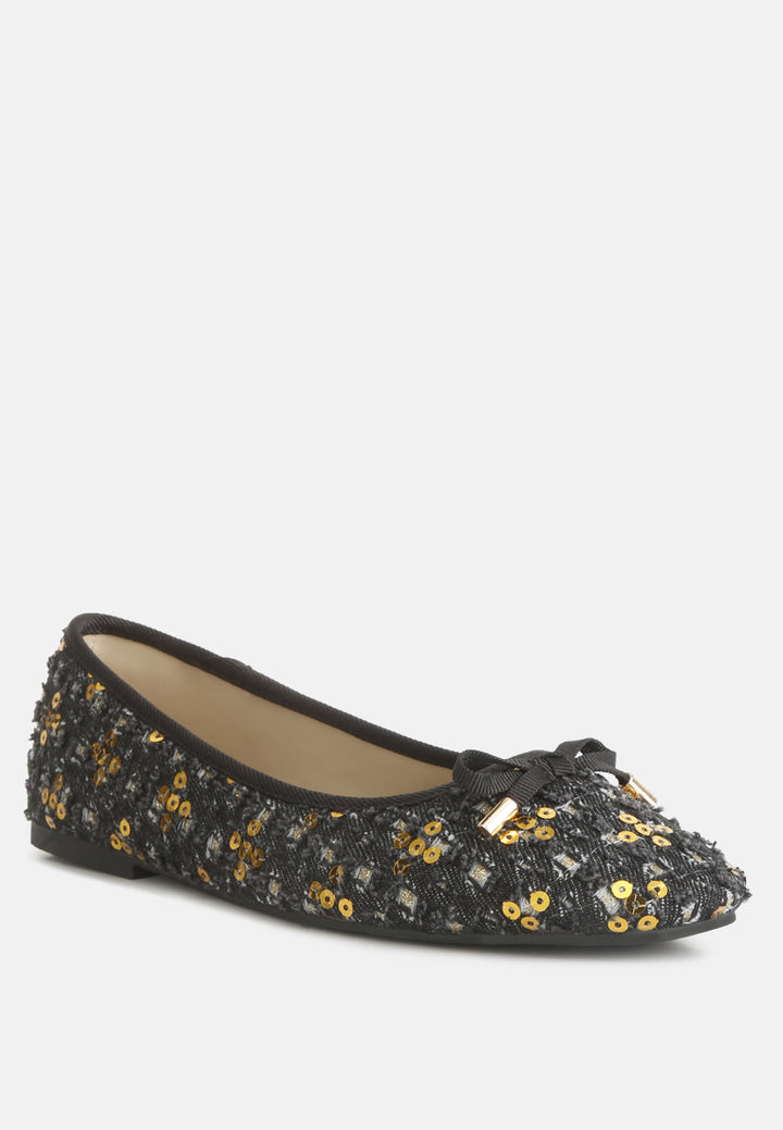 women florent sequni flat bow ballerina#color_gold