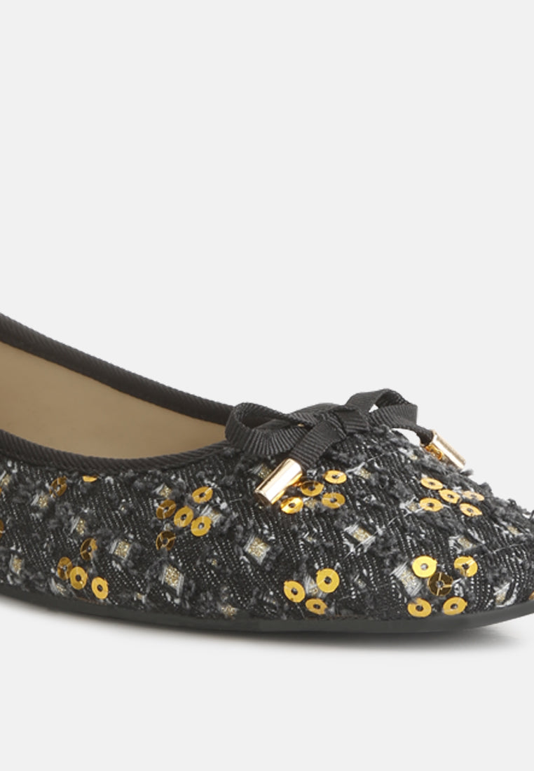 women florent sequni flat bow ballerina#color_gold