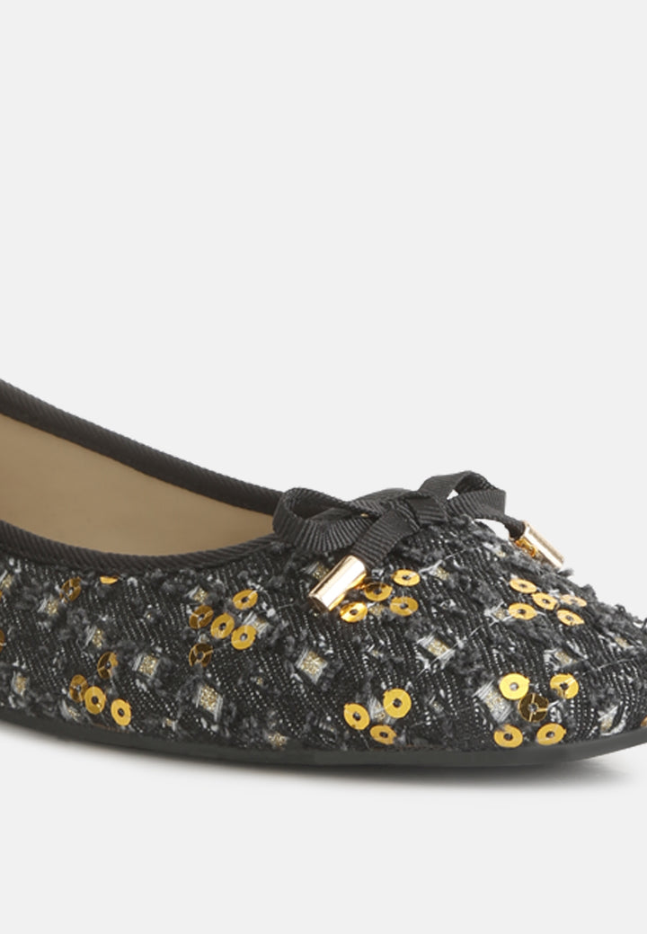 women florent sequni flat bow ballerina#color_gold