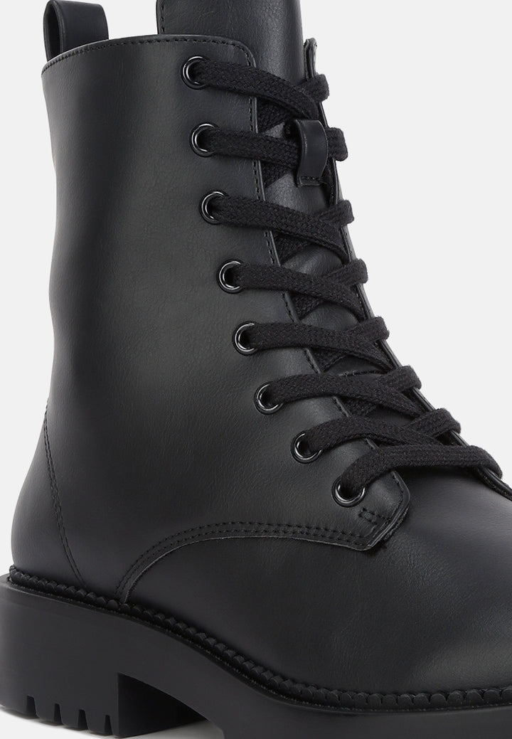 women forter lace up boots#color_black