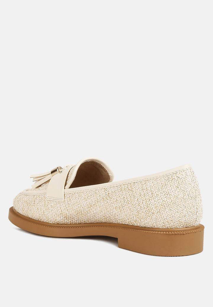 women tassle detail raffia loafers#color_cream