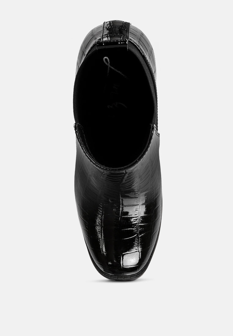 Women Croc Chelsea Boots#color_black