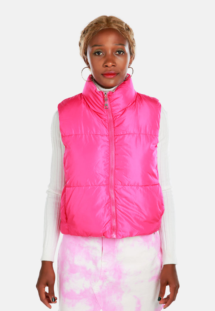 Women High Collared Reversible Duo Tone Jacket