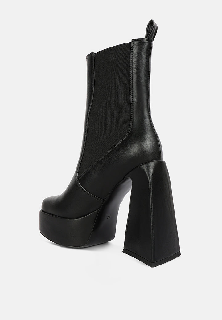 women high platform block heeled chelsea boot#color_black