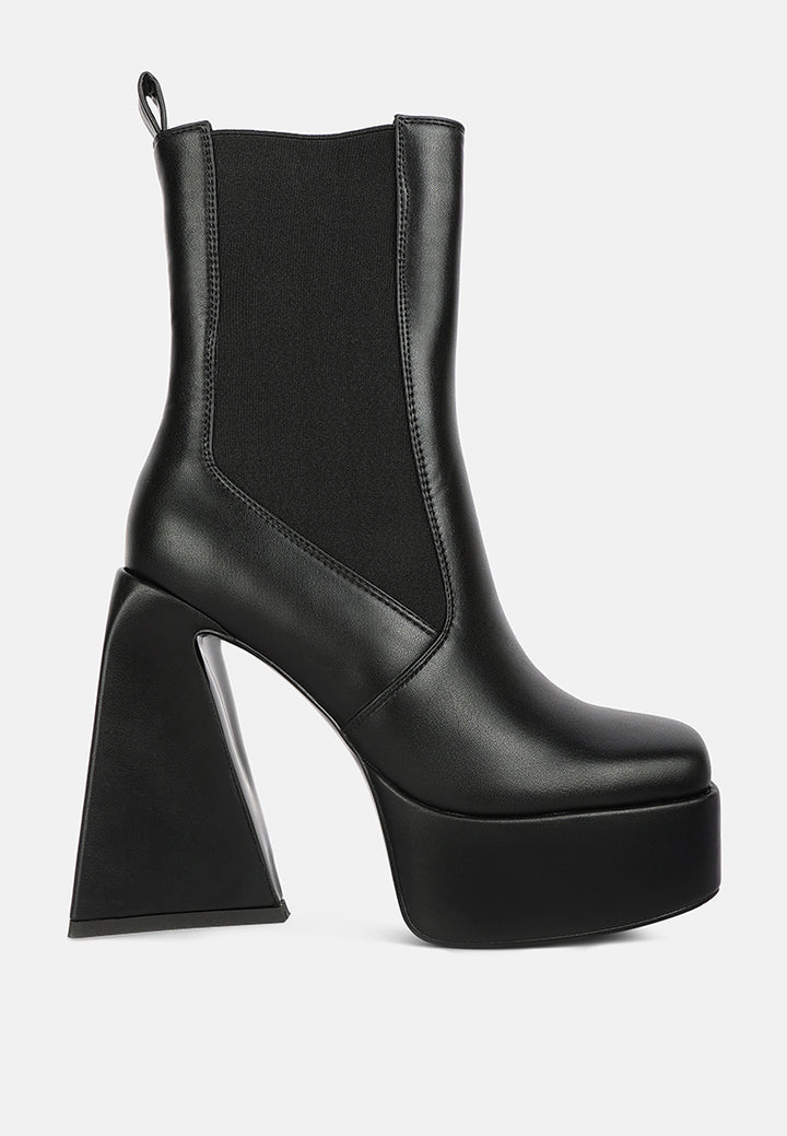 women high platform block heeled chelsea boot#color_black