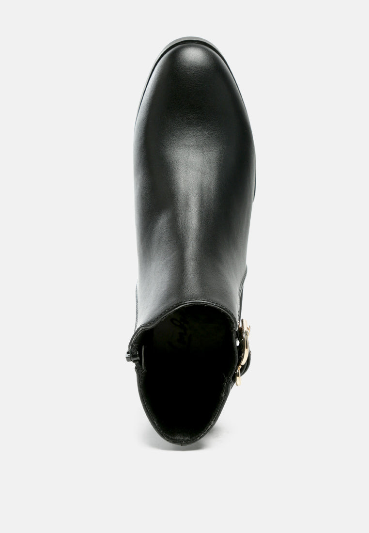 frothy buckled ankle boots with croc detail by ruw#color_black