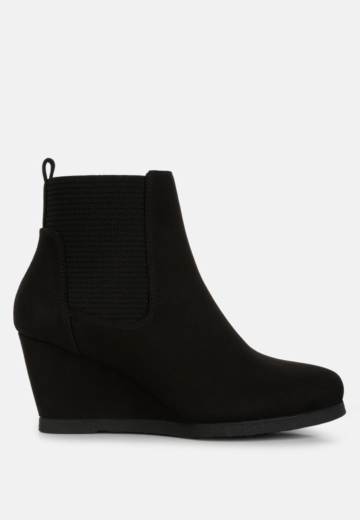 women wedge heel ankle length boots#color_black