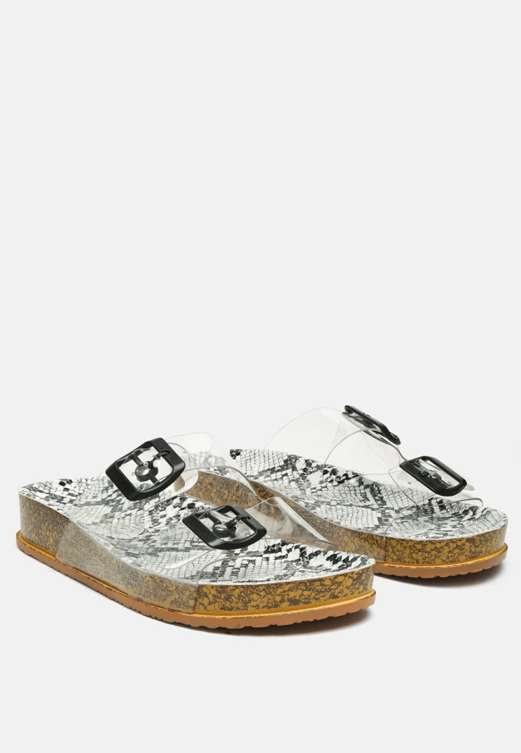 women white gelato buckled strap transparent platform slides#color_white