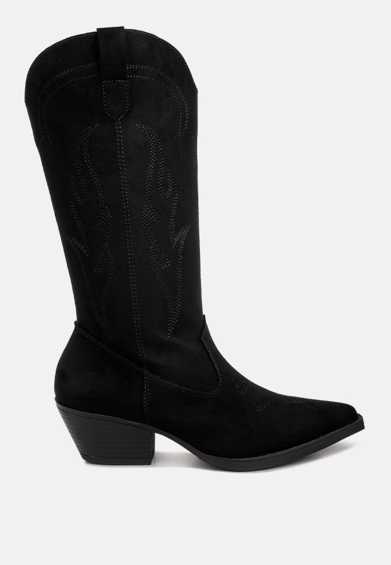 women ginni embroidered calf boots#color_black