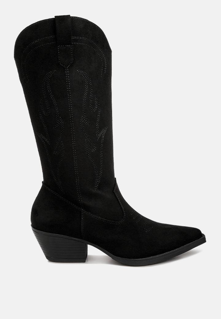 women ginni embroidered calf boots#color_black