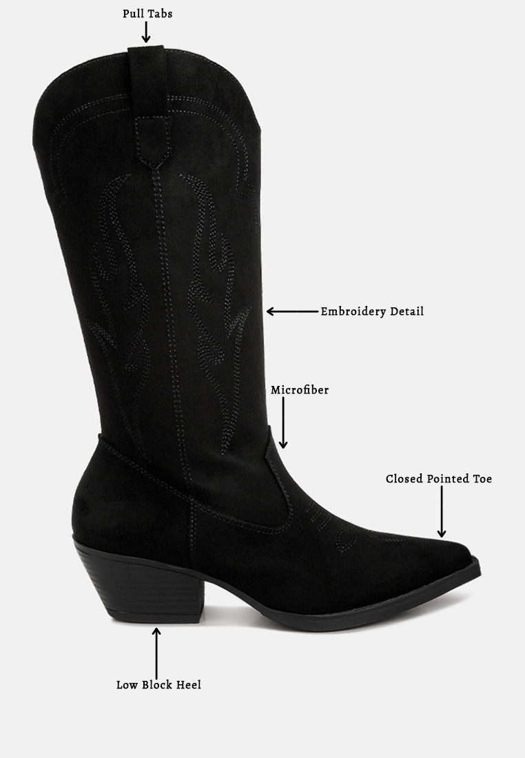 women ginni embroidered calf boots#color_black